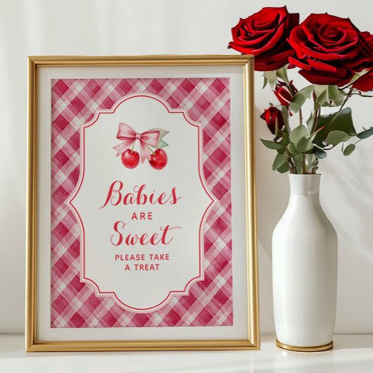 Cherry Baby shower Sign - Baby's zijn zoet Foto Afdruk
