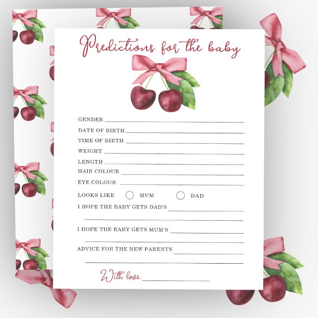Cherry baby shower - voorspellingen en advies baby (Creator heeft geüpload)