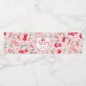 Cherry Baby shower Water Bottle Label Wrap Waterfles Etiket (Enkel label)