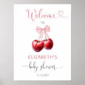 Cherry Baby shower Welkom Poster (Voorkant)