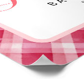 Cherry Baby shower Welkomstbord met Pink Gingham Poster (Hoek)