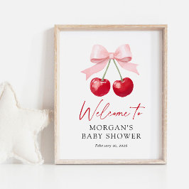 Cherry Baby shower Welkomstbord Poster