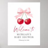 Cherry Baby shower Welkomstbord Poster (Voorkant)