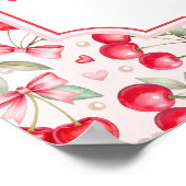 Cherry Baby shower Welkomstbord Poster (Hoek)