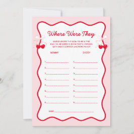 Cherry Baby Shower Where Were They Game Kaart