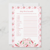 Cherry Baby shower Word Scramble Game Kaart (Voorkant)
