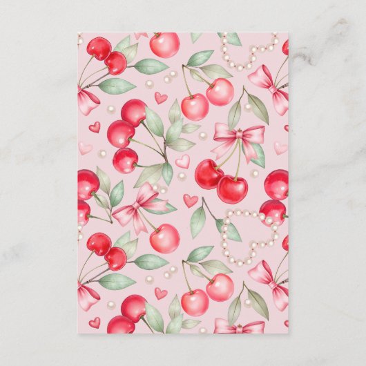 Cherry Baby shower Word Scramble spel Informatiekaartje (Achterkant)