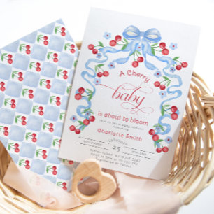 Cherry Baby staat op het punt om Blue Bow baby sho Kaart