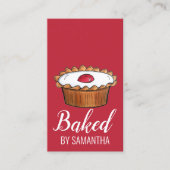 Cherry Bakewell Tart British Food UK Bakery Café Visitekaartje (Voorkant)