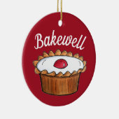 Cherry Bakewell Tart British Food UK Pastry Baking Keramisch Ornament (Rechts)