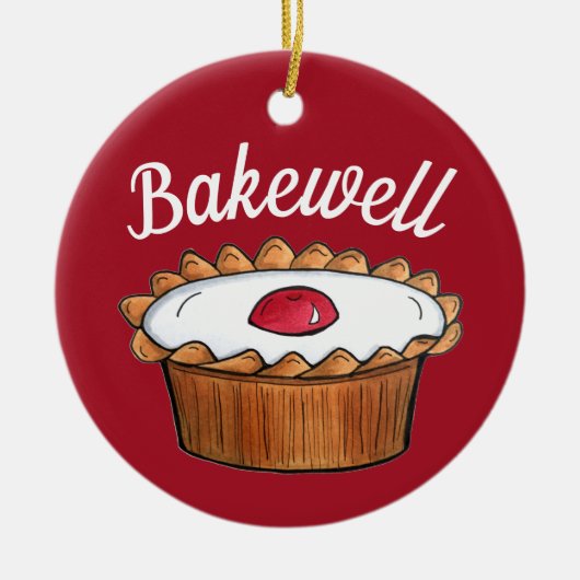 Cherry Bakewell Tart British Food UK Pastry Baking Keramisch Ornament (Voorkant)