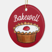 Cherry Bakewell Tart British Food UK Pastry Baking Keramisch Ornament (Links)