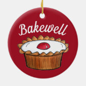 Cherry Bakewell Tart British Food UK Pastry Baking Keramisch Ornament (Achterkant)