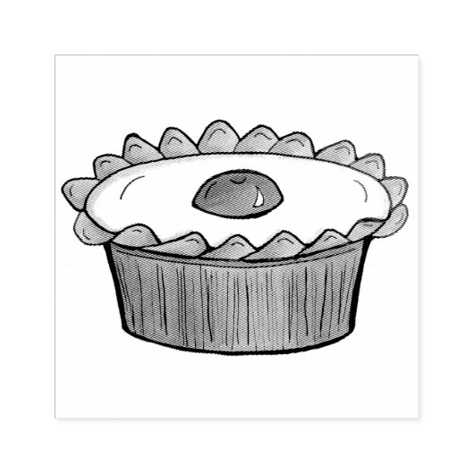 Cherry Bakewell Tart British Food UK Pastry Baking Rubberstempel (Afrduk)