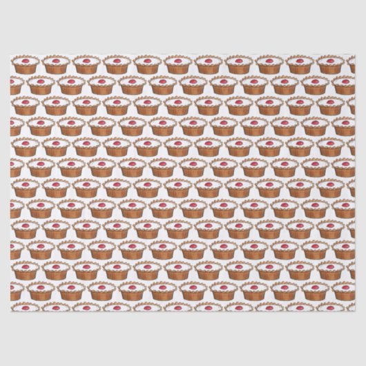 Cherry Bakewell Tart British Food UK Pastry Baking Tissuepapier (Voorkant)