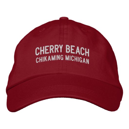 Cherry Beach Michigan Geborduurde Honkbalpet Pet (Voorkant)