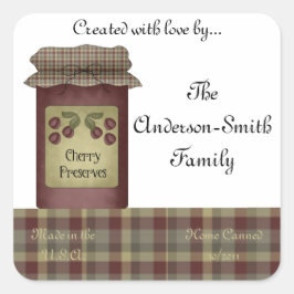 Cherry behoudt jar Label (Personaliseren)