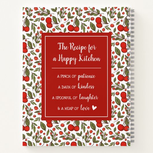  Cherry Berries Pattern 1st Cookbook Notitieboek (Achterkant)