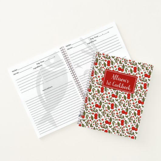  Cherry Berries Pattern 1st Cookbook Notitieboek (Binnen)
