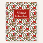  Cherry Berries Pattern 1st Cookbook Notitieboek (Voorkant)