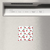 Cherry Berries Rood Patroon Modern Retro Fun Magneet (Insitu (Vaatwasser))