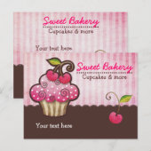 Cherry Berry Cupcake Briefkaarten (Voorkant / Achterkant)