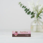 Cherry Berry Cupcake Mini Visitekaartjes Labels (Staand voorkant)