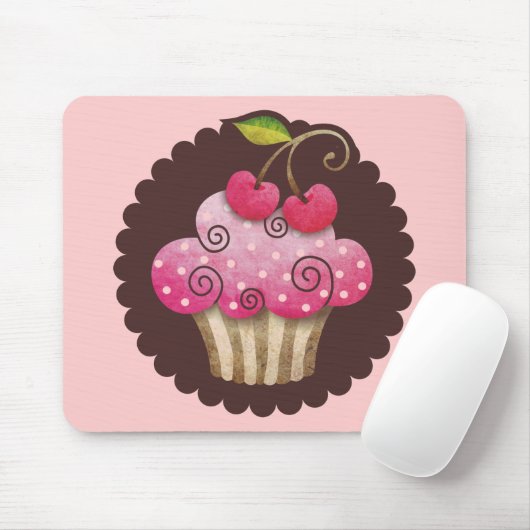 Cherry Berry Cupcake Mousepad TBA Muismat (Met muis)