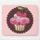 Cherry Berry Cupcake Mousepad TBA Muismat (Voorkant)
