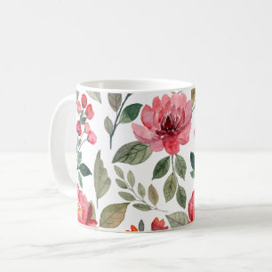 Cherry Berry Modern Waterverf Bloemenmotief Koffiemok