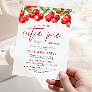 Cherry Berry Sweet Baby shower Kaart
