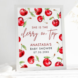 Cherry Berry Sweet Baby shower Welkomstbord Poster