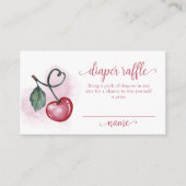 Cherry Berry Sweetheat Luier Raffle Baby shower Informatiekaartje (Voorkant)