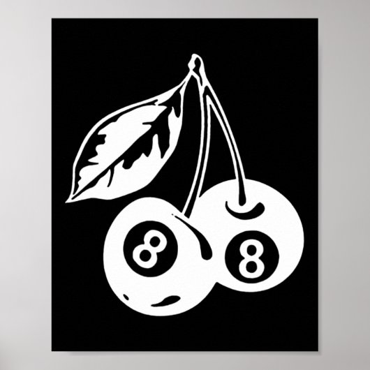 Cherry Billiards - Stijlvolle Pool Game Poster (Voorkant)