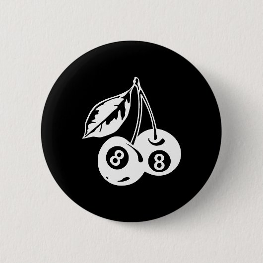 Cherry Billiards - Stijlvolle Pool Game Ronde Button 5,7 Cm (Voorkant)