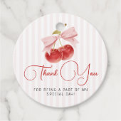 Cherry Birthday Favor Tag Bedankjes Labels (Voorkant)
