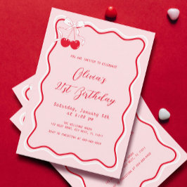 Cherry Birthday Party thema Volwassenen Kaart