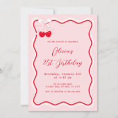 Cherry Birthday Party thema Volwassenen Kaart (Voorkant)