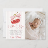 Cherry Birthday Photo Thank You Kaart (Voorkant)