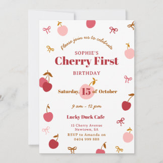 Cherry Birthday Uitnodiging