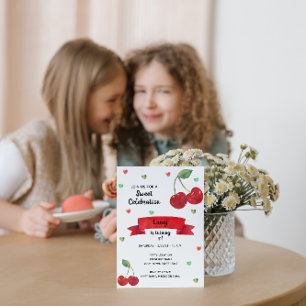 Cherry Birthday Uitnodiging