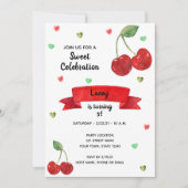 Cherry Birthday Uitnodiging (Voorkant)
