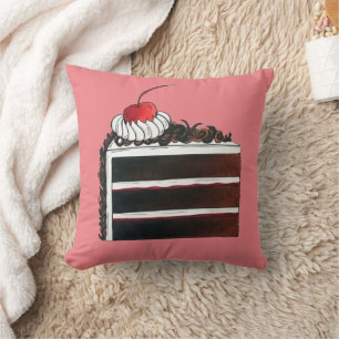 Cherry Black Forest Cake Shop Slice Bakkerij Bakke Kussen