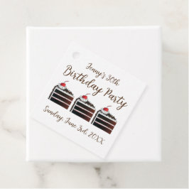 Cherry Black Forest Cake Slice Birthday Party Food Bedankjes Labels
