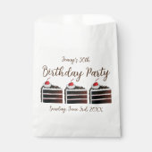 Cherry Black Forest Cake Slice Birthday Party Food Bedankzakje (Voorkant)