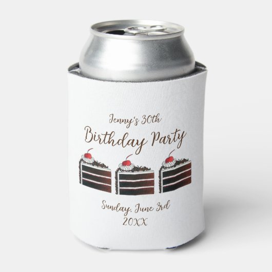 Cherry Black Forest Cake Slice Birthday Party Food Blikjeskoeler (Blikje Voorkant)