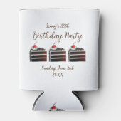 Cherry Black Forest Cake Slice Birthday Party Food Blikjeskoeler (Voorkant)