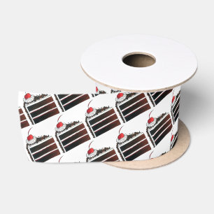 Cherry Black Forest Cake Slice Birthday Party Food Satijnen Lint