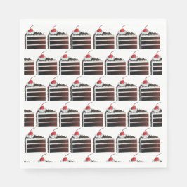 Cherry Black Forest Cake Slice Birthday Party Food Servet