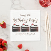 Cherry Black Forest Cake Slice Birthday Party Food Servet (Insitu)